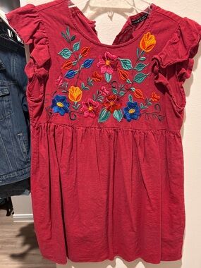 Embroidered Red Women's Dress